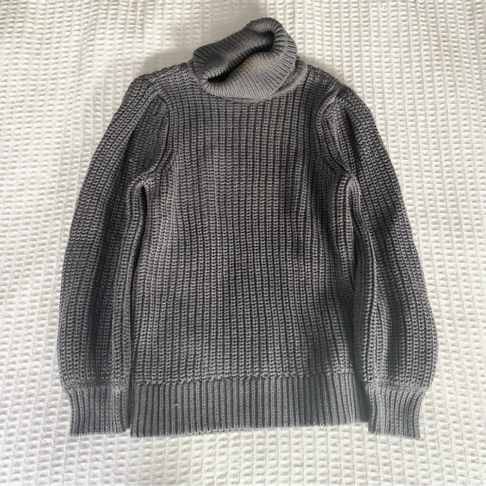 Alfani dark grey and silver turtleneck sweater size XS